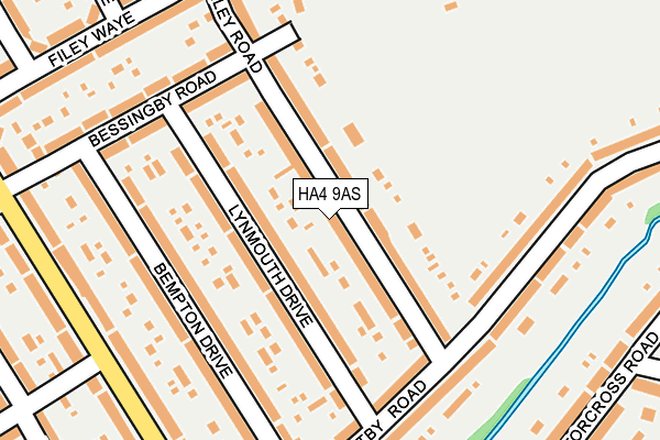 HA4 9AS map - OS OpenMap – Local (Ordnance Survey)