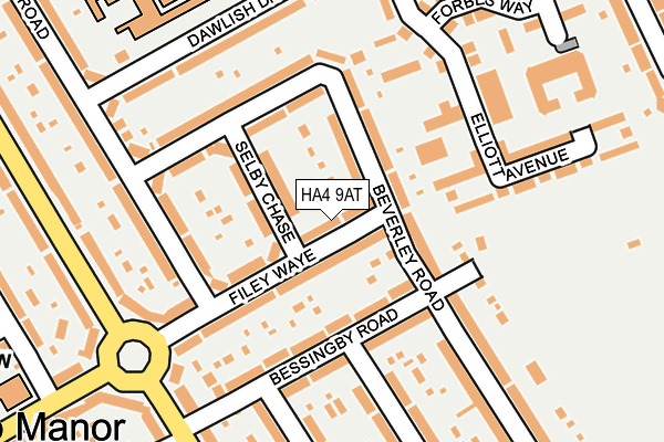 HA4 9AT map - OS OpenMap – Local (Ordnance Survey)