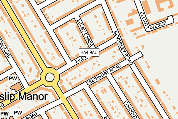 HA4 9AU map - OS OpenMap – Local (Ordnance Survey)