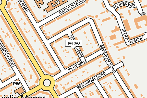 HA4 9AX map - OS OpenMap – Local (Ordnance Survey)