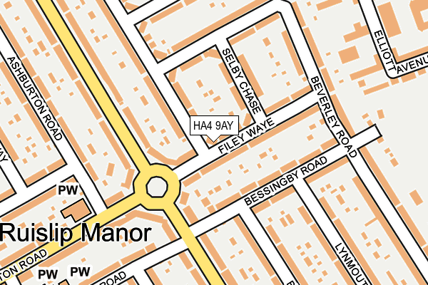 HA4 9AY map - OS OpenMap – Local (Ordnance Survey)