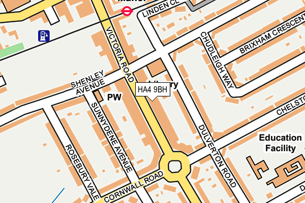 HA4 9BH map - OS OpenMap – Local (Ordnance Survey)