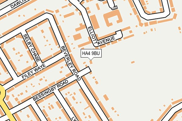 HA4 9BU map - OS OpenMap – Local (Ordnance Survey)