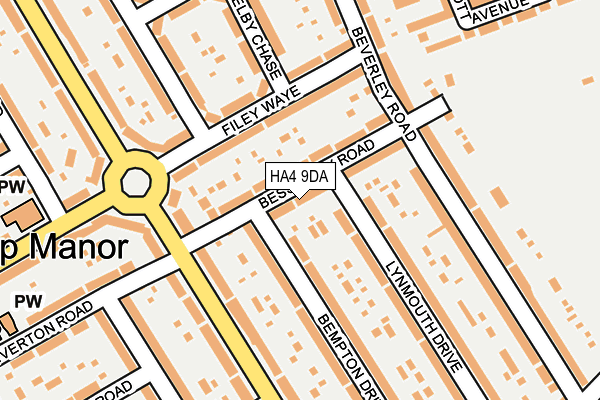 HA4 9DA map - OS OpenMap – Local (Ordnance Survey)