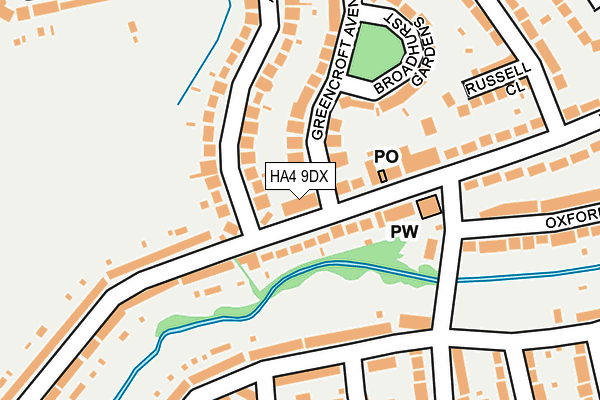 HA4 9DX map - OS OpenMap – Local (Ordnance Survey)