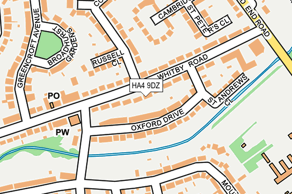 HA4 9DZ map - OS OpenMap – Local (Ordnance Survey)