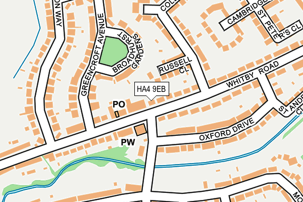 HA4 9EB map - OS OpenMap – Local (Ordnance Survey)