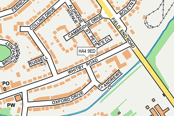 HA4 9ED map - OS OpenMap – Local (Ordnance Survey)