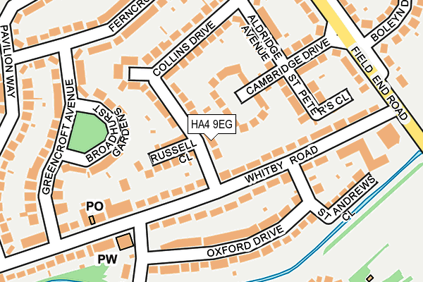 HA4 9EG map - OS OpenMap – Local (Ordnance Survey)