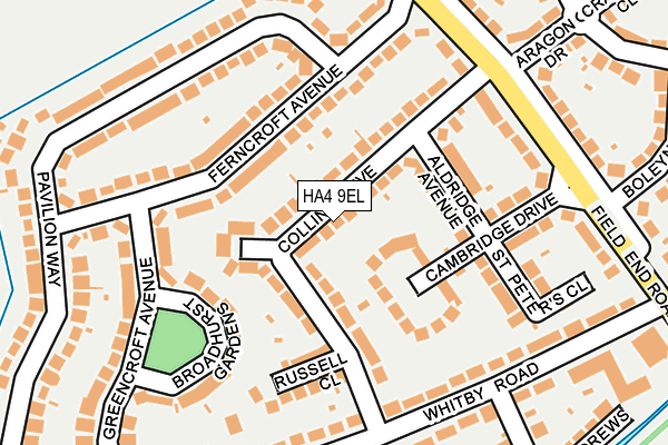 HA4 9EL map - OS OpenMap – Local (Ordnance Survey)