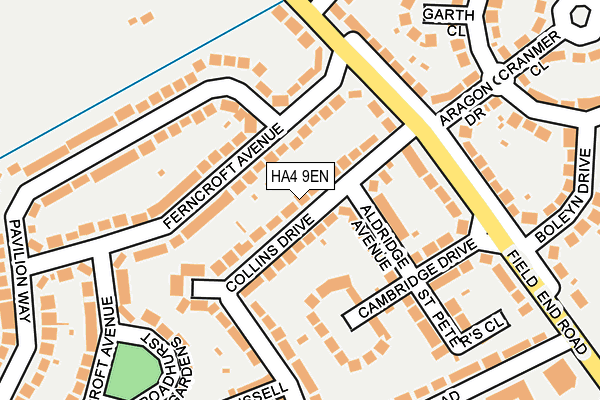 HA4 9EN map - OS OpenMap – Local (Ordnance Survey)