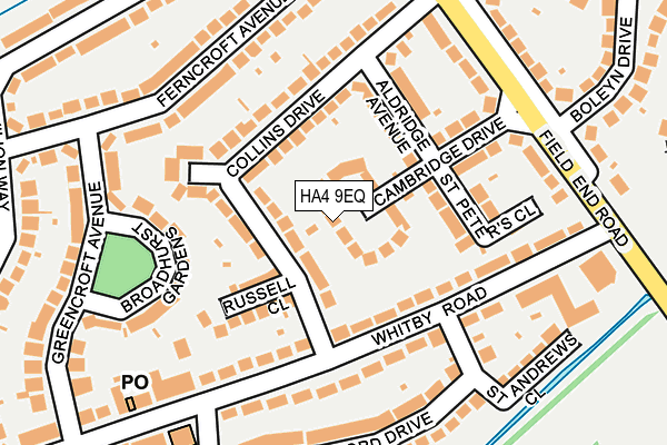 HA4 9EQ map - OS OpenMap – Local (Ordnance Survey)