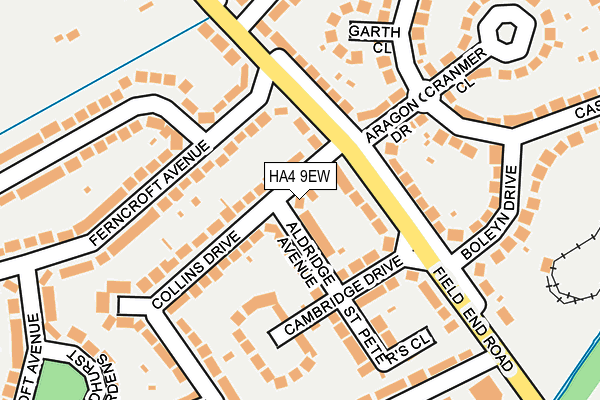 HA4 9EW map - OS OpenMap – Local (Ordnance Survey)