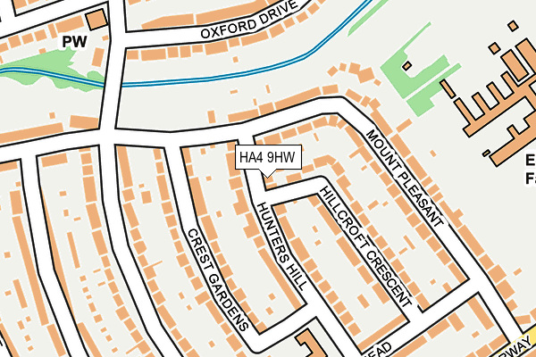 HA4 9HW map - OS OpenMap – Local (Ordnance Survey)