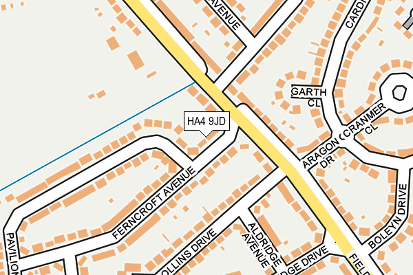 HA4 9JD map - OS OpenMap – Local (Ordnance Survey)