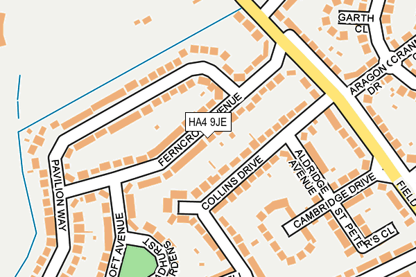 HA4 9JE map - OS OpenMap – Local (Ordnance Survey)