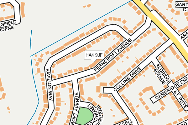 HA4 9JF map - OS OpenMap – Local (Ordnance Survey)