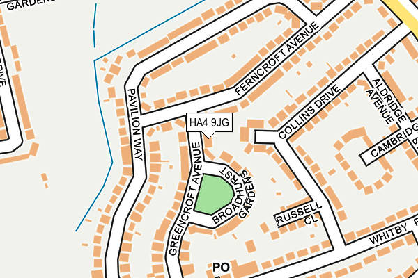 HA4 9JG map - OS OpenMap – Local (Ordnance Survey)
