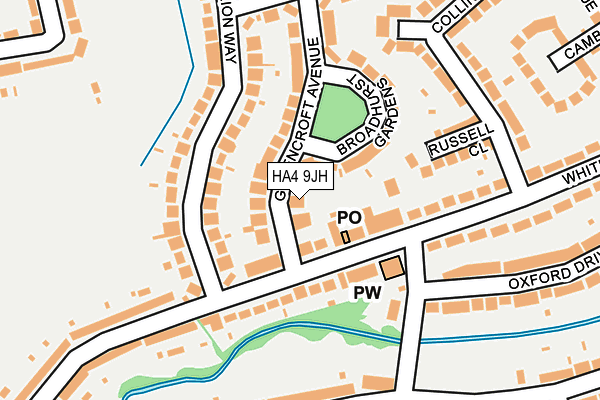 HA4 9JH map - OS OpenMap – Local (Ordnance Survey)