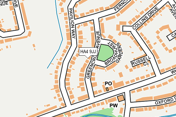 HA4 9JJ map - OS OpenMap – Local (Ordnance Survey)