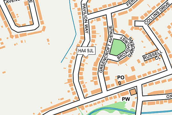 HA4 9JL map - OS OpenMap – Local (Ordnance Survey)