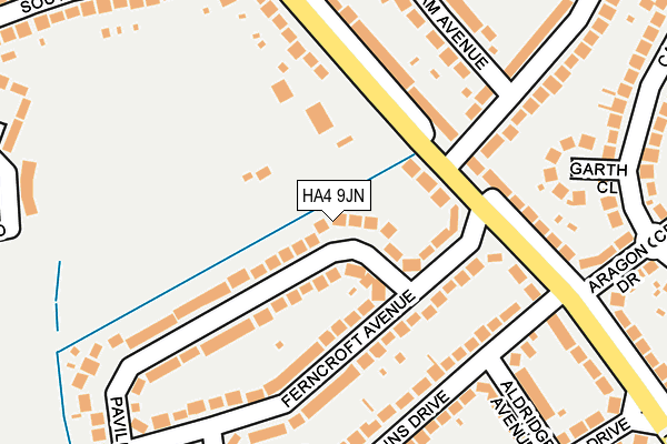 HA4 9JN map - OS OpenMap – Local (Ordnance Survey)