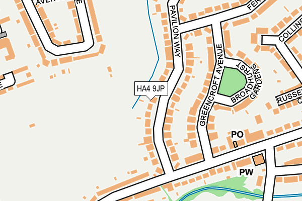 HA4 9JP map - OS OpenMap – Local (Ordnance Survey)