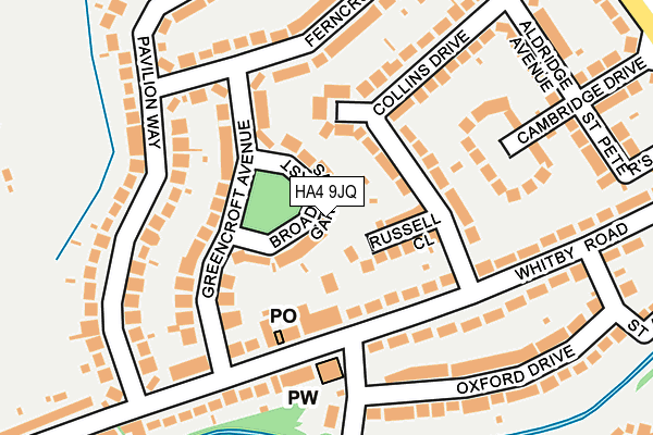 HA4 9JQ map - OS OpenMap – Local (Ordnance Survey)