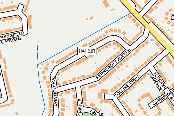 HA4 9JR map - OS OpenMap – Local (Ordnance Survey)