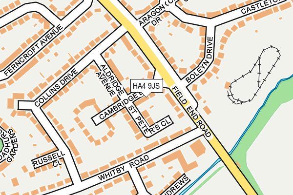 HA4 9JS map - OS OpenMap – Local (Ordnance Survey)