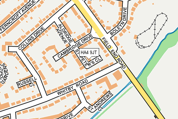 HA4 9JT map - OS OpenMap – Local (Ordnance Survey)