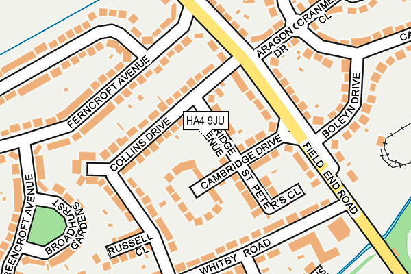 HA4 9JU map - OS OpenMap – Local (Ordnance Survey)