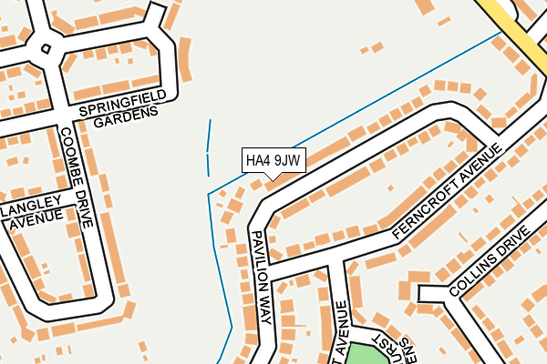 HA4 9JW map - OS OpenMap – Local (Ordnance Survey)