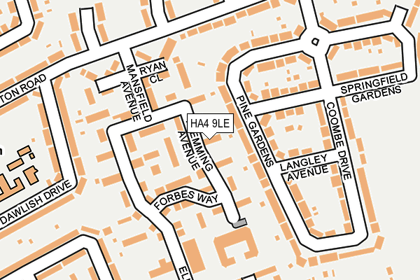 HA4 9LE map - OS OpenMap – Local (Ordnance Survey)
