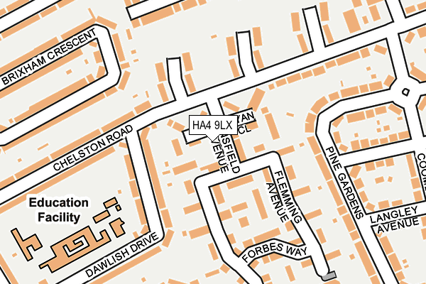 HA4 9LX map - OS OpenMap – Local (Ordnance Survey)