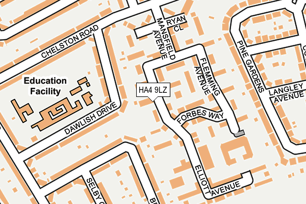 HA4 9LZ map - OS OpenMap – Local (Ordnance Survey)