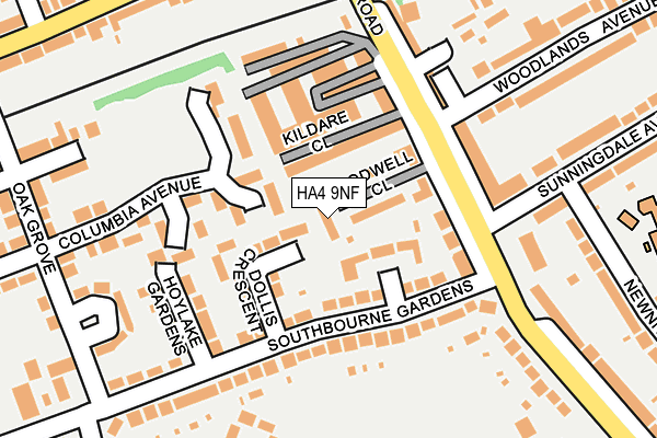 HA4 9NF map - OS OpenMap – Local (Ordnance Survey)