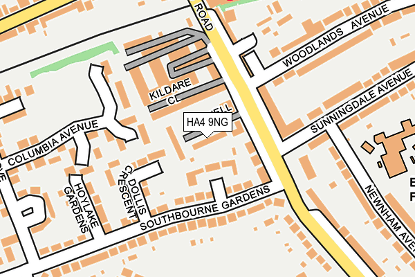 HA4 9NG map - OS OpenMap – Local (Ordnance Survey)