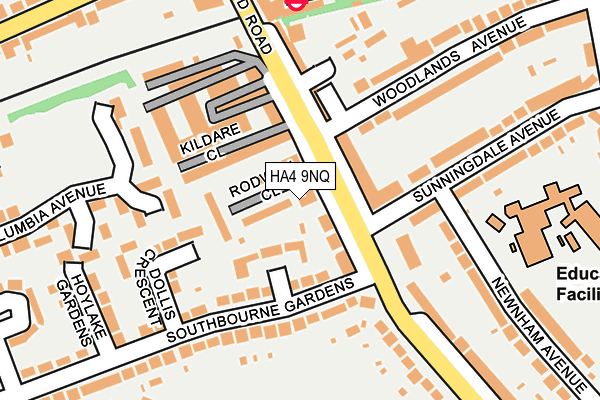 HA4 9NQ map - OS OpenMap – Local (Ordnance Survey)