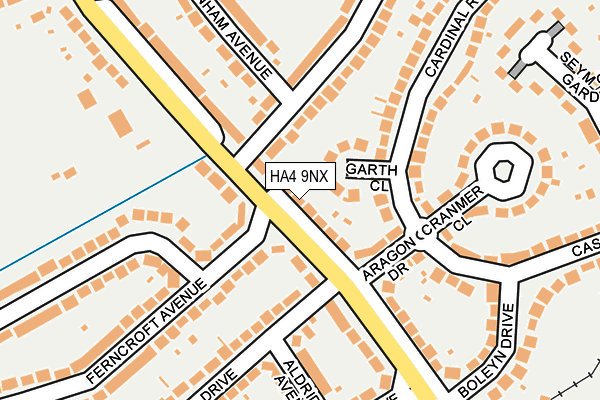 HA4 9NX map - OS OpenMap – Local (Ordnance Survey)