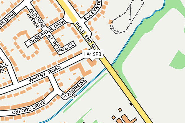 HA4 9PB map - OS OpenMap – Local (Ordnance Survey)