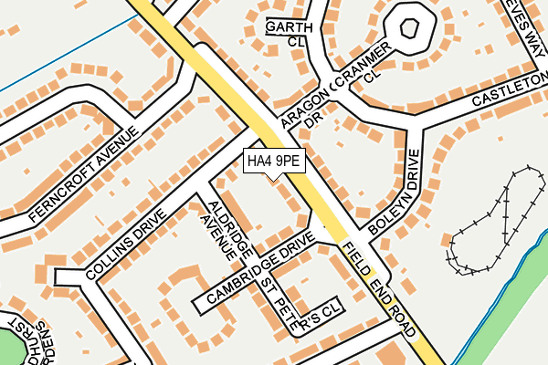 HA4 9PE map - OS OpenMap – Local (Ordnance Survey)