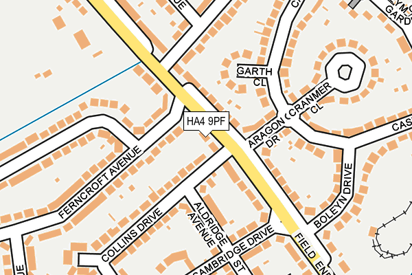 HA4 9PF map - OS OpenMap – Local (Ordnance Survey)