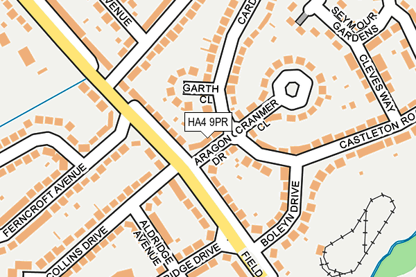 HA4 9PR map - OS OpenMap – Local (Ordnance Survey)