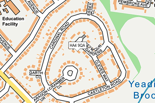 HA4 9QA map - OS OpenMap – Local (Ordnance Survey)