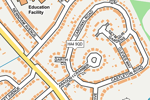 HA4 9QD map - OS OpenMap – Local (Ordnance Survey)