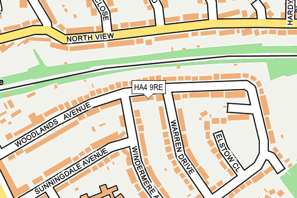 HA4 9RE map - OS OpenMap – Local (Ordnance Survey)