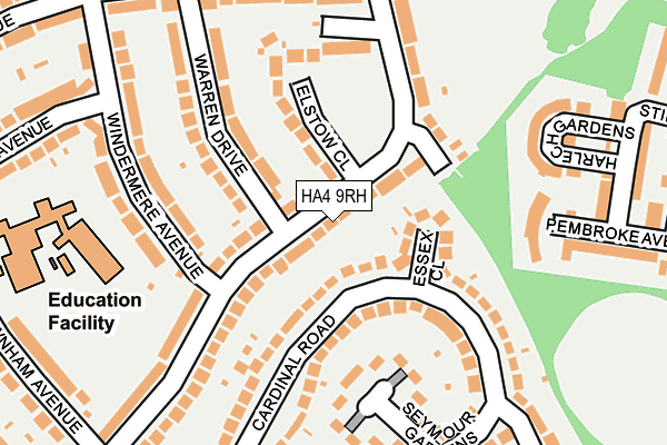 HA4 9RH map - OS OpenMap – Local (Ordnance Survey)