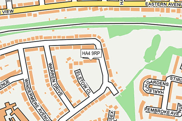 HA4 9RP map - OS OpenMap – Local (Ordnance Survey)