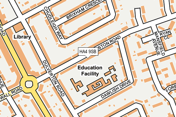HA4 9SB map - OS OpenMap – Local (Ordnance Survey)